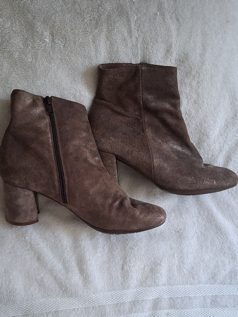 Classic Suede Brown Ankle Booties with Block Heel